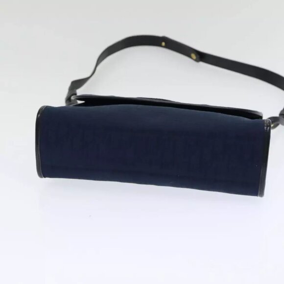 Christian Dior Trotter Canvas Shoulder Bag Navy Auth 77938 - Picture 10 of 16
